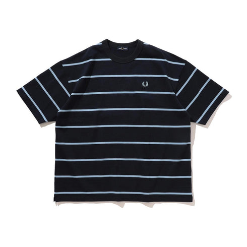FRED PERRY × BEAMS Border Oversize Pique T-shirts Navy
